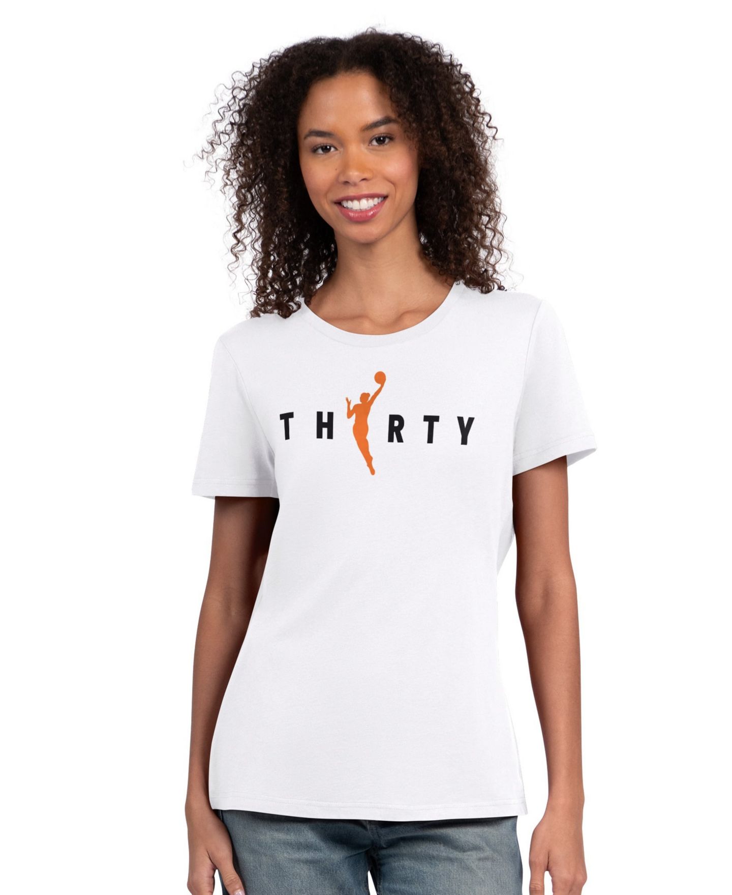 Женская футболка Starter White WNBA 30th Anniversary Scoop Neck — фото 1