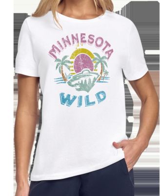 Women's White Minnesota Wild Tonal Beach T-Shirt