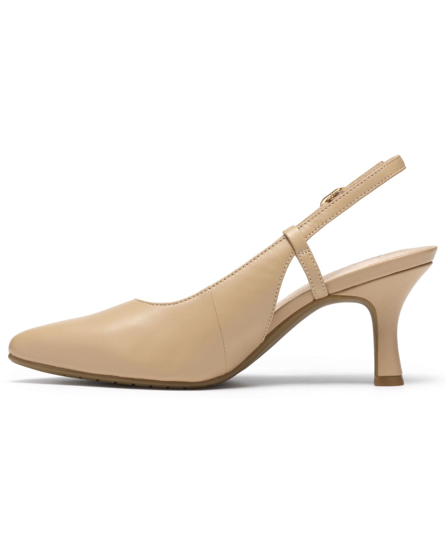 Женские туфли-лодочки Clarks Kacelyn с открытой пяткой и острым носом, цвет: Бежевый кожаный — фото 6