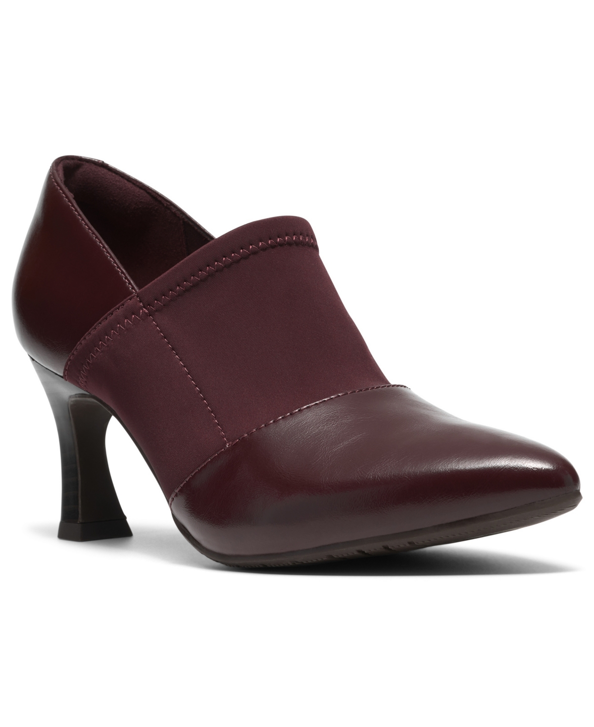 Clarks Women's Tammitha Sleek Pointed-Toe Leather Pumps - Burgundy Leather