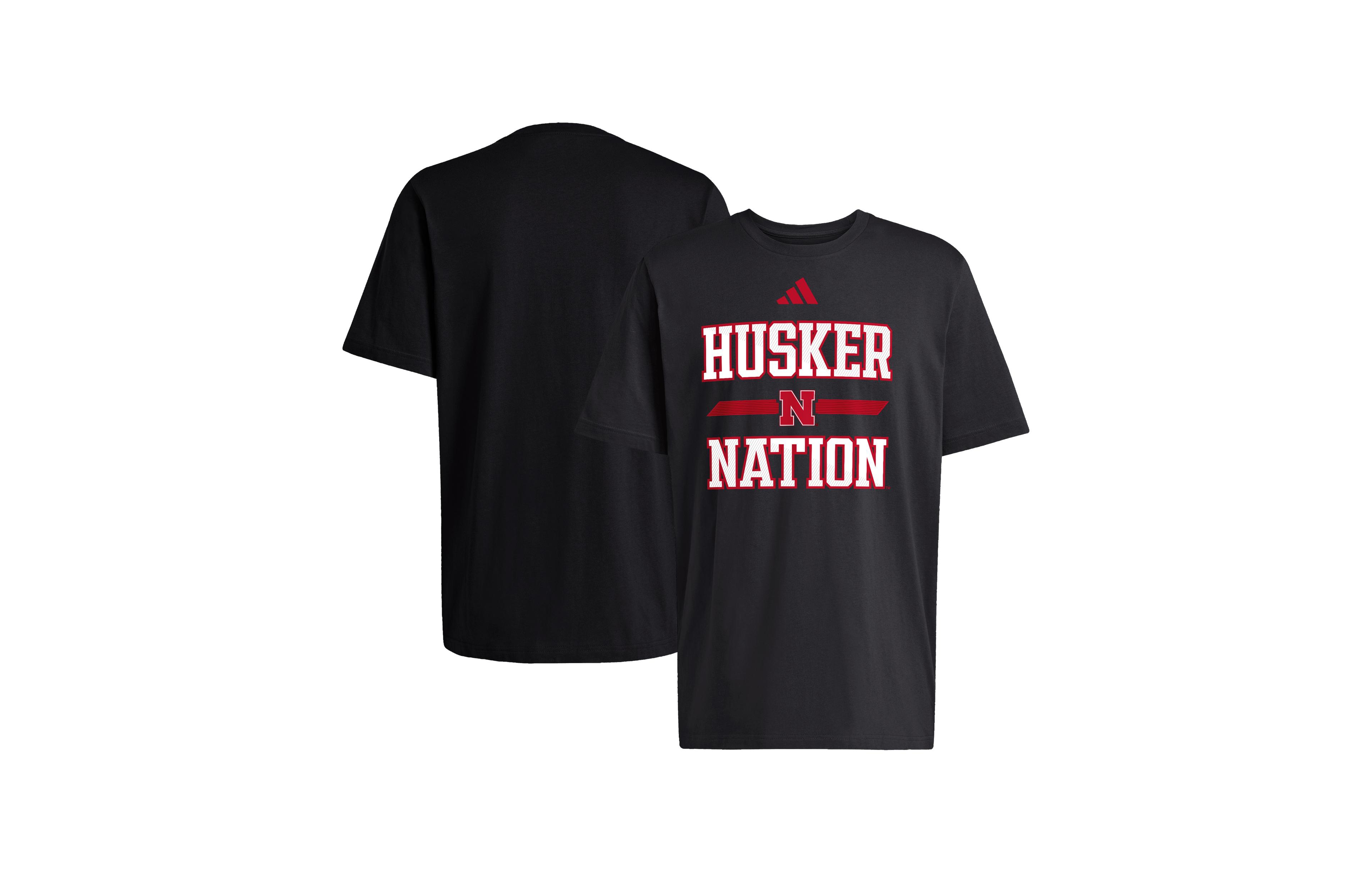 adidas Men's Nebraska Huskers Our Red Burns Brighter Screen-Print Graphics Regular-Fit T-Shirt