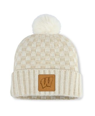 Women's Wisconsin Badgers Pom Cuffed-Knit Beanie