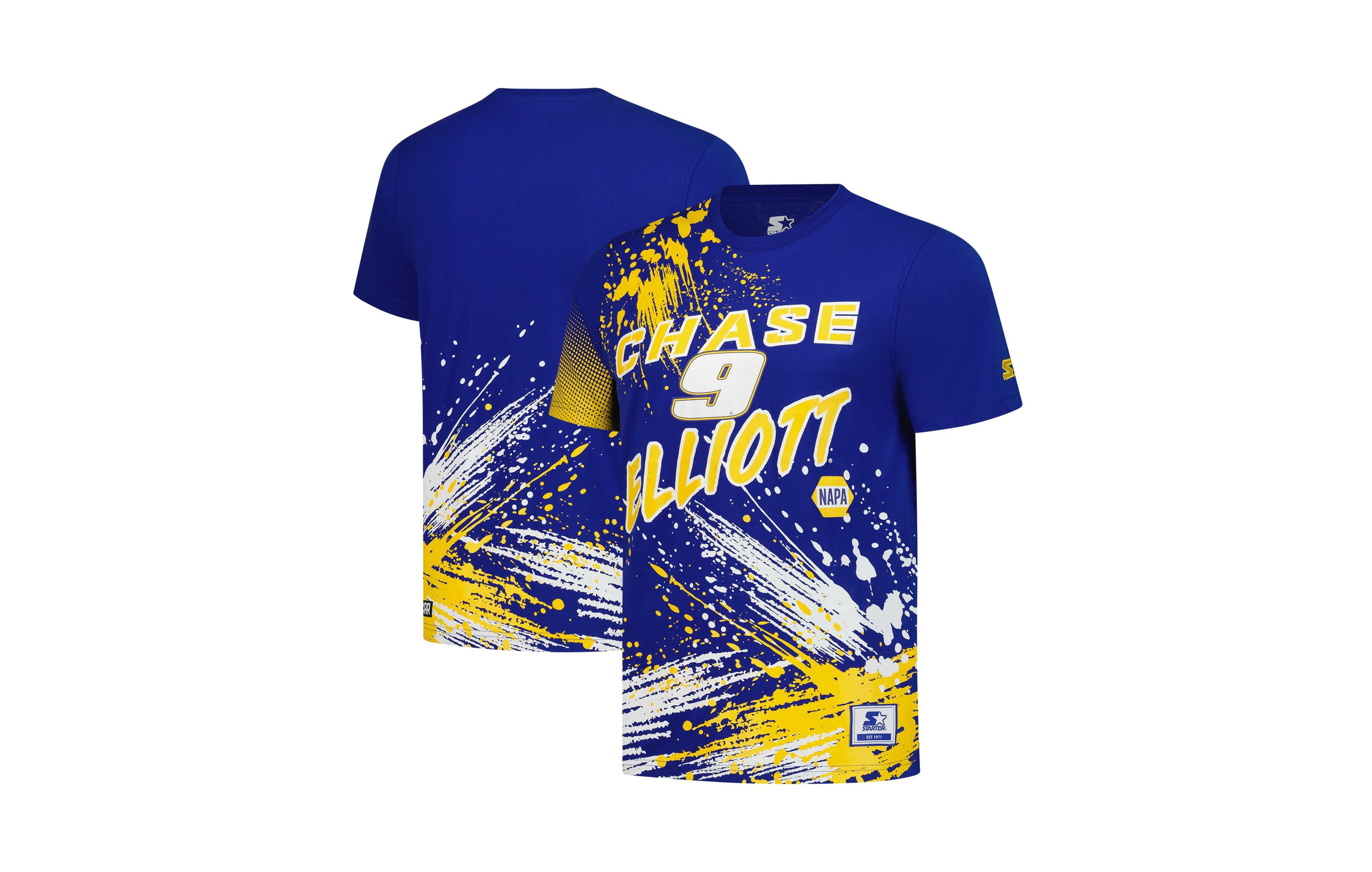 Starter Men's Touchdown Extreme Chase Elliott Screen-Printed Crewneck T-Shirt