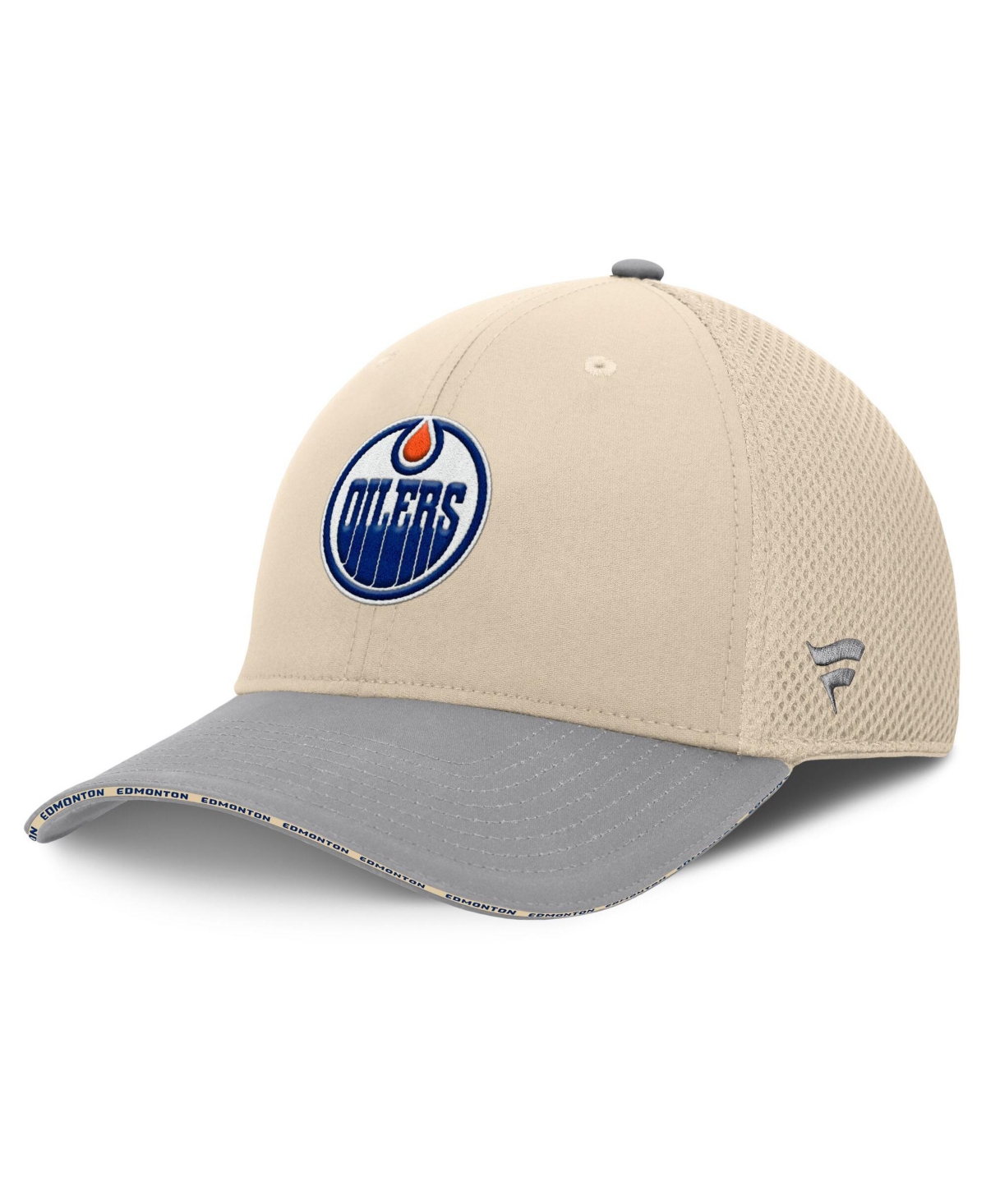 Fanatics Men's Edmonton Oilers Stretch Fit Low Crown Fundamentals Span Baseball Cap In Tan