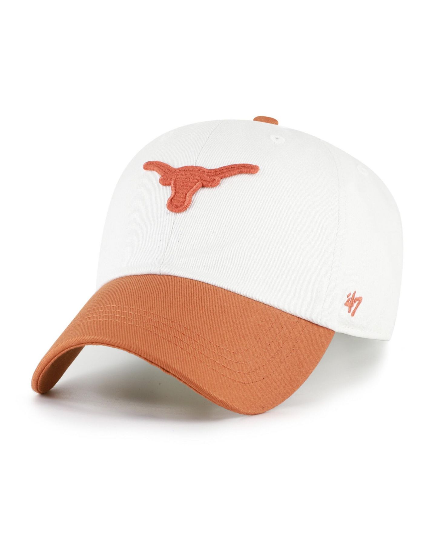 Мужская кепка '47 Brand White/Texas Orange Texas Longhorns Contemporary Basics Two Tone Clean Up Adjustable Hat — фото 2