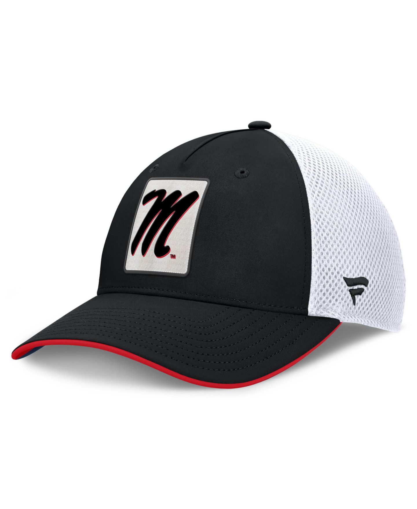 Мужская кепка Fanatics Black Ole Miss Rebels 5-Panel Matter Flex Hat — фото 1