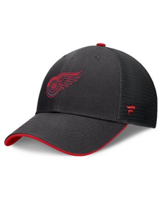 Men's Black Detroit Red Wings Fundamental Limits Trucker Adjustable Hat