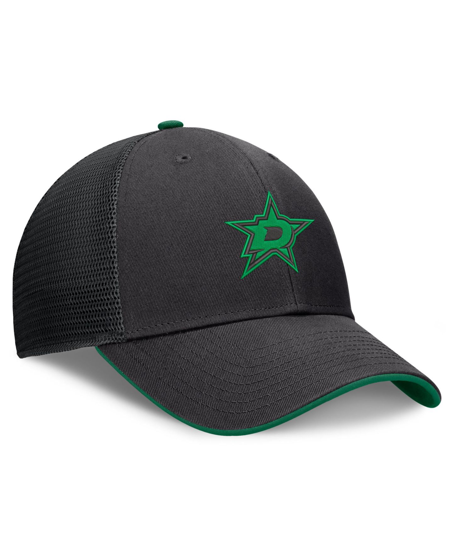 Мужская кепка Fanatics Black Dallas Stars Fundamental Limits Trucker Adjustable Hat — фото 3