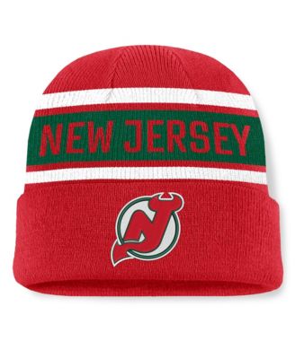 Men's Red/Green New Jersey Devils Heritage Cuffed Knit Hat