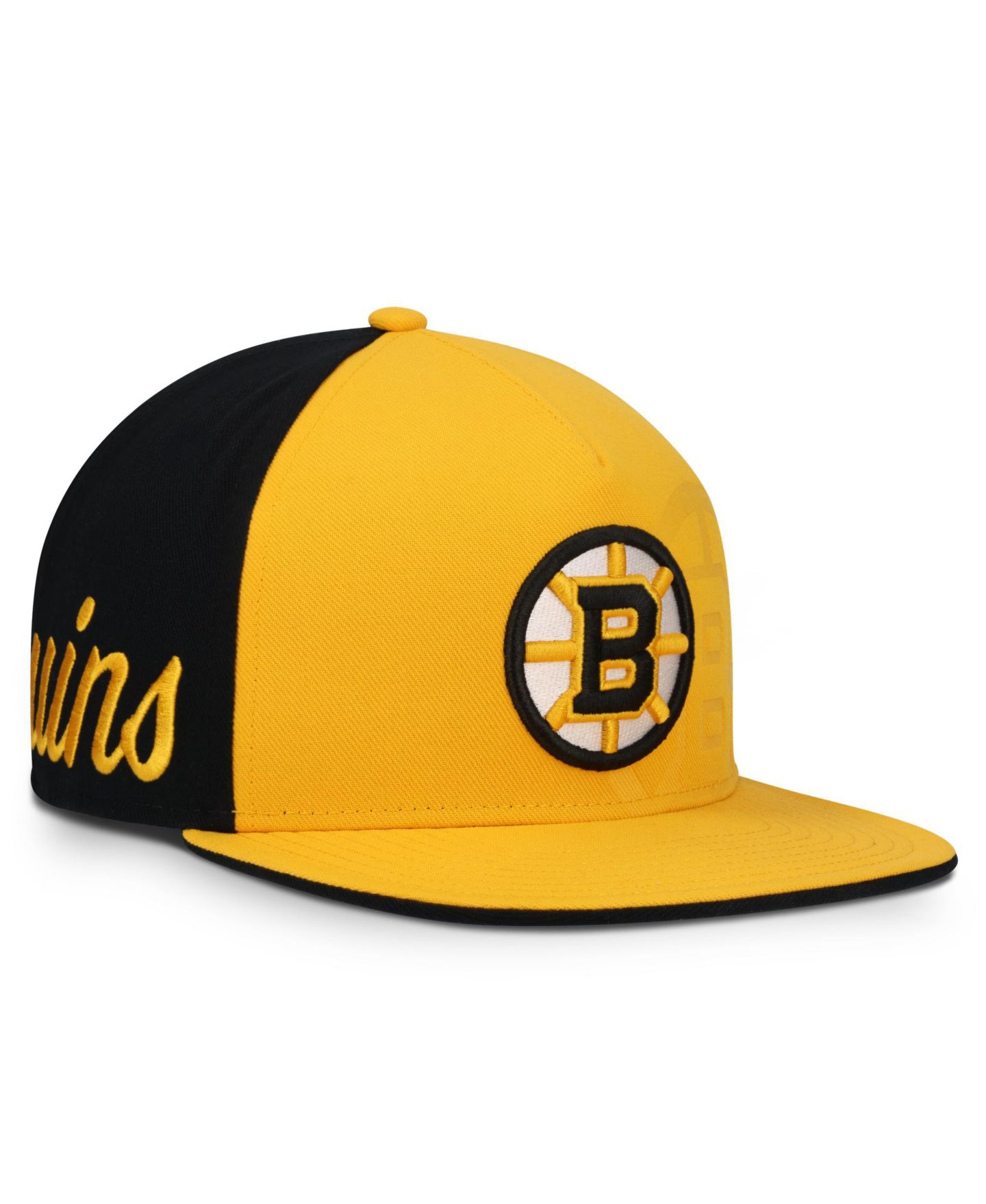 Мужская кепка Fanatics Gold/Black Boston Bruins Snapback Hat — фото 3