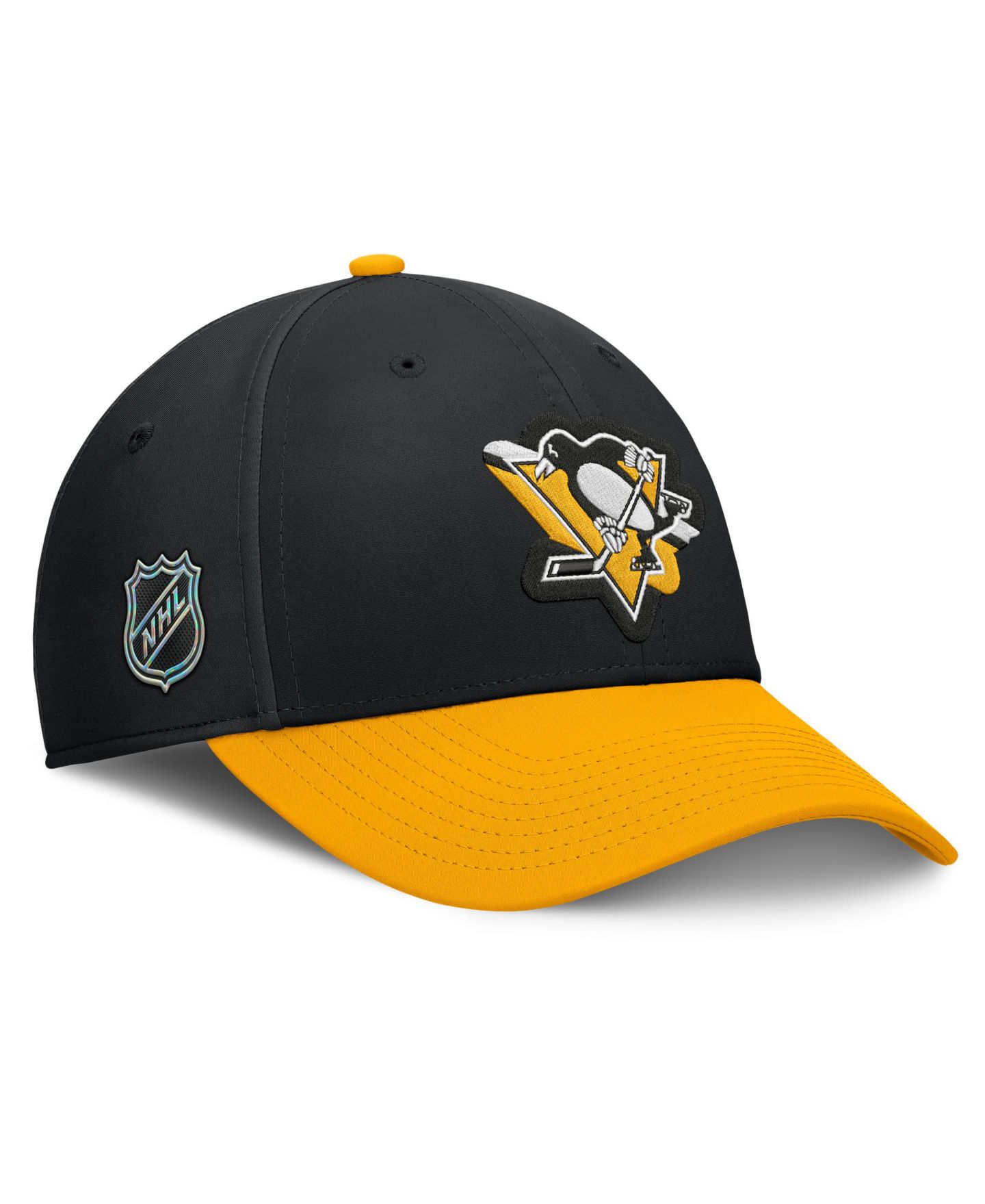 Мужской головной убор Fanatics Black/Gold Pittsburgh Penguins Stretch Hat — фото 4