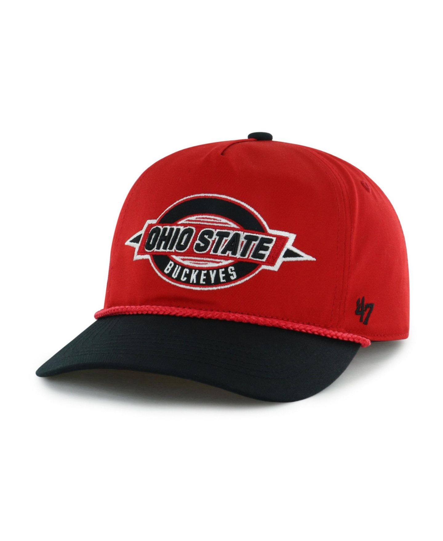 Детская кепка '47 Brand Big Boys and Girls '47 Scarlet Ohio State Buckeyes Frame Out Hitch Rope Adjustable Hat — фото 2