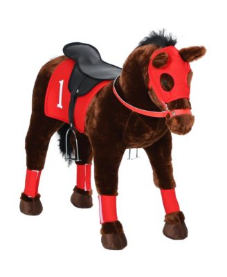 Ride-On Horse Toy with Neighing Sound, Independent Saddle & Stirrups, Holds 132 lbs, Ages 3-8