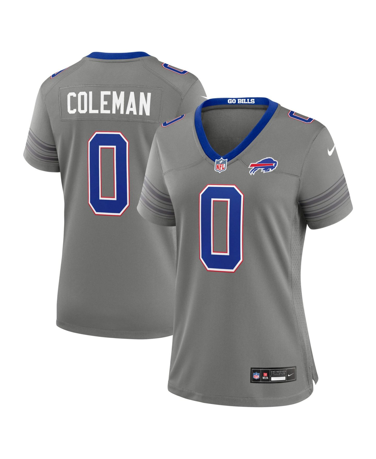 Женский топ Nike Keon Coleman Gray Buffalo Bills Nickel City Game Jersey — фото 1