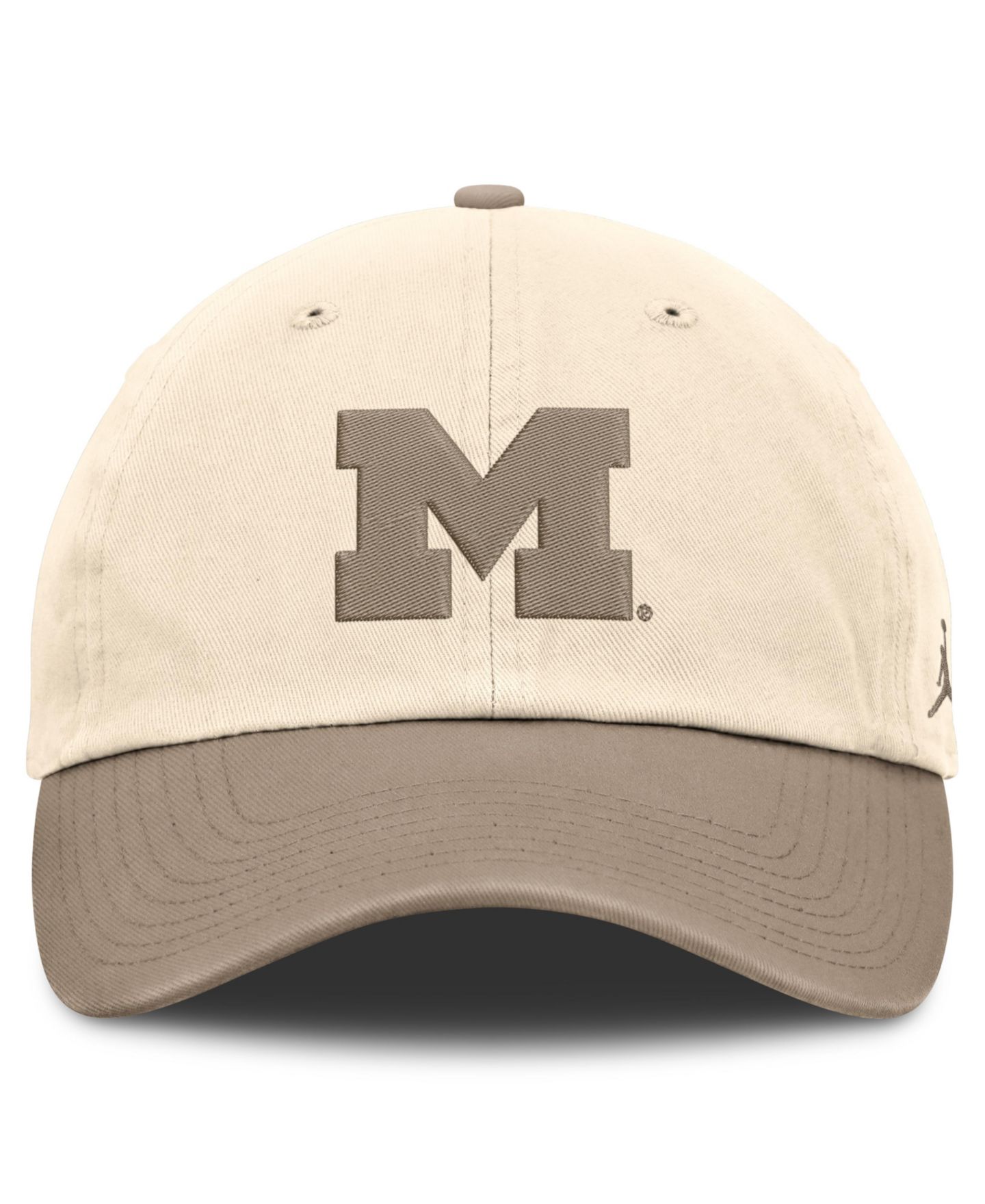 Мужская кепка Jordan Natural/Khaki Michigan Wolverines Two-Tone Club Adjustable Hat — фото 6