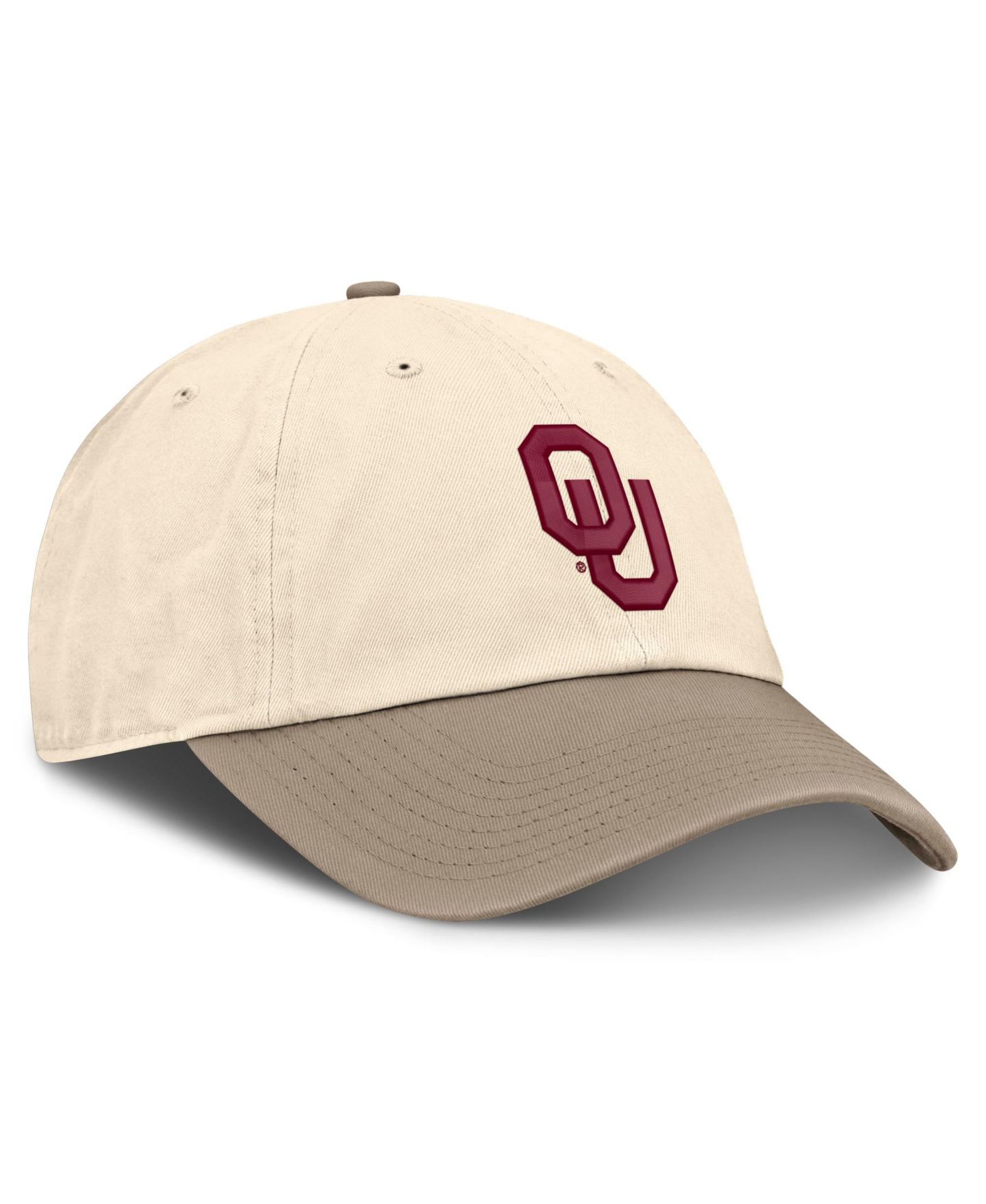 Мужская кепка Jordan Natural/Khaki Oklahoma Sooners Two-Tone Club Adjustable Hat — фото 3