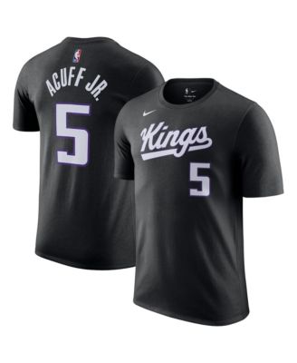 Men's and Women's Darius Acuff Jr. Black Sacramento Kings Icon Edition Name & Number T-Shirt