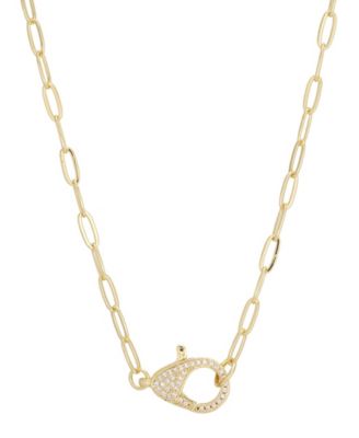 Cubic Zirconia Paperclip Necklace