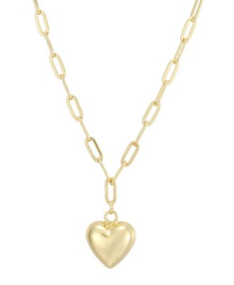 Gold-Tone Puffy Heart Necklace