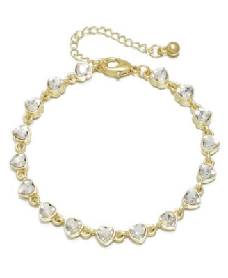 Women's Gold-Tone Crystal Heart Adjustable Bracelet
