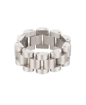 Men's Silver-Tone Edge Statement Ring