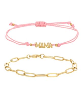 Mama Paperclip Adjustable Link & Chain Bracelets, 2-Piece Set