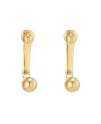 Women's Silver-Tone Minimalist Ball Front-Back Earrings