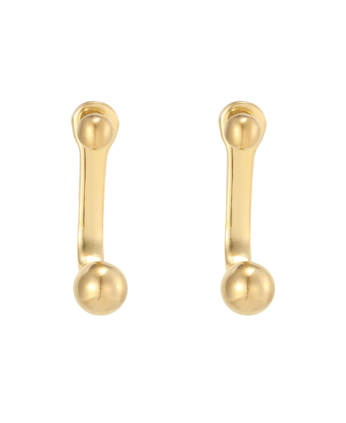 Adornia Women's Silver-Tone Minimalist Ball Front-Back Earrings