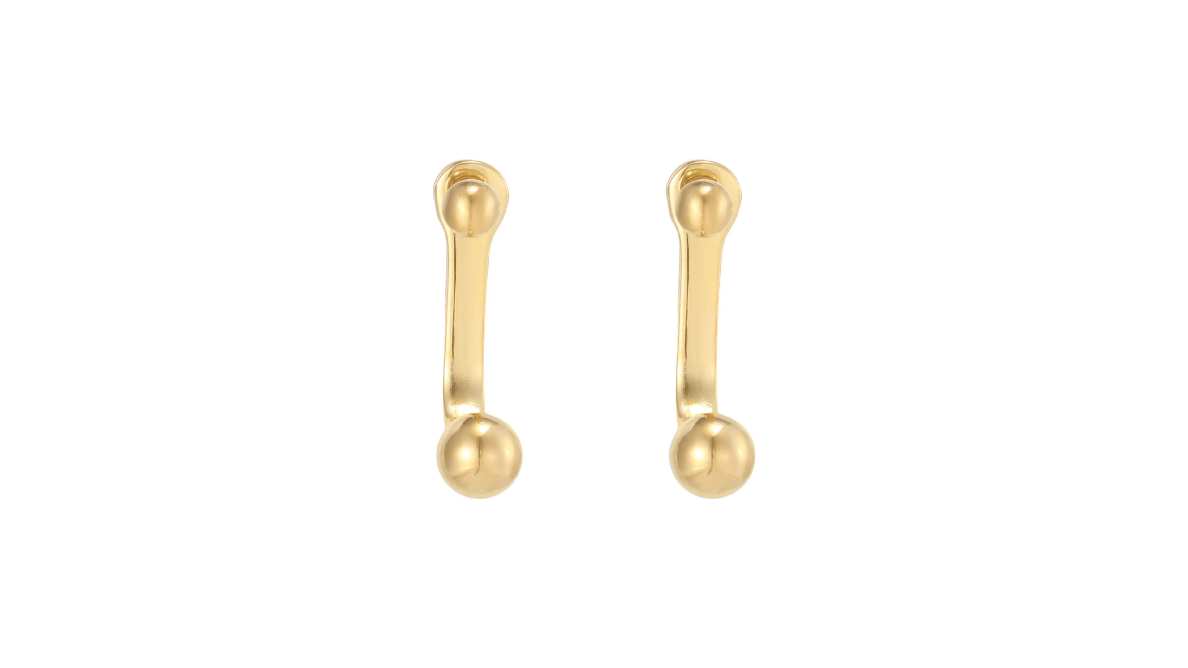 Adornia Women's Silver-Tone Minimalist Ball Front-Back Earrings