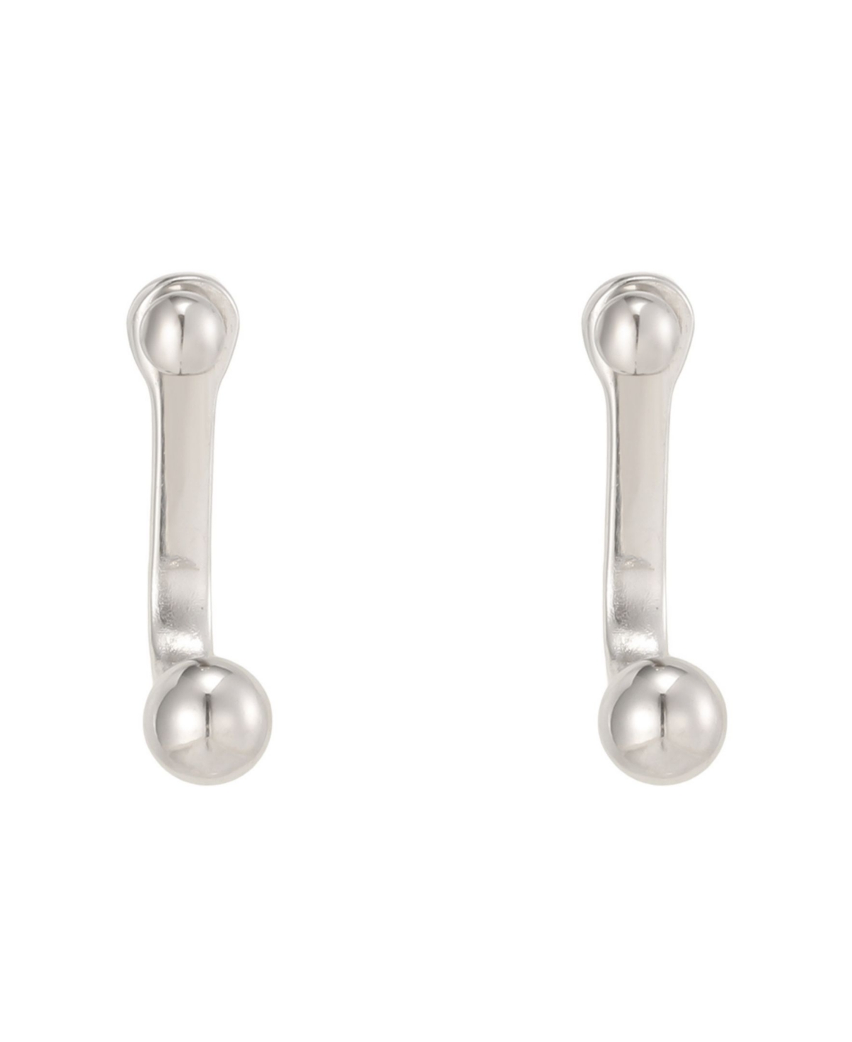 Adornia Women's Silver-Tone Minimalist Ball Front-Back Earrings - Silver