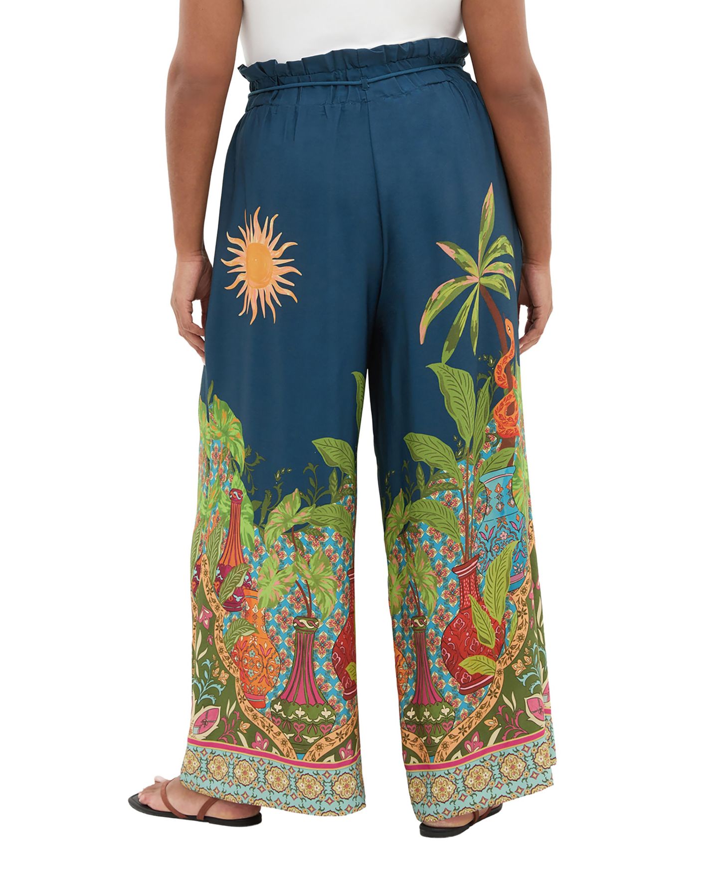 Женские брюки CITY CHIC Plus Size Fools Paradise High-Rise Print Wide-Leg, цвет: Fools Paradise Plc — фото 2