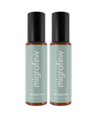 MigraFew Aromatherapy Roll On with Peppermint, Spearmint and Lavender Essential Oils 9.76 Milliliter Pack of 2