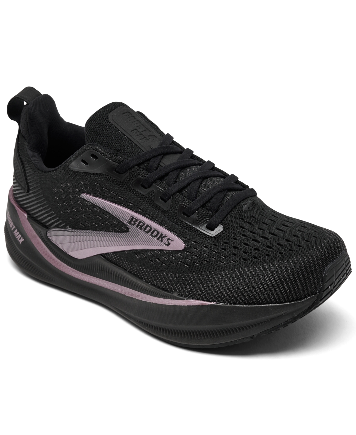 Brooks Women's Ghost Max 4 Wide Width Lightweight Running Sneakers From Finish Line In Black,rose