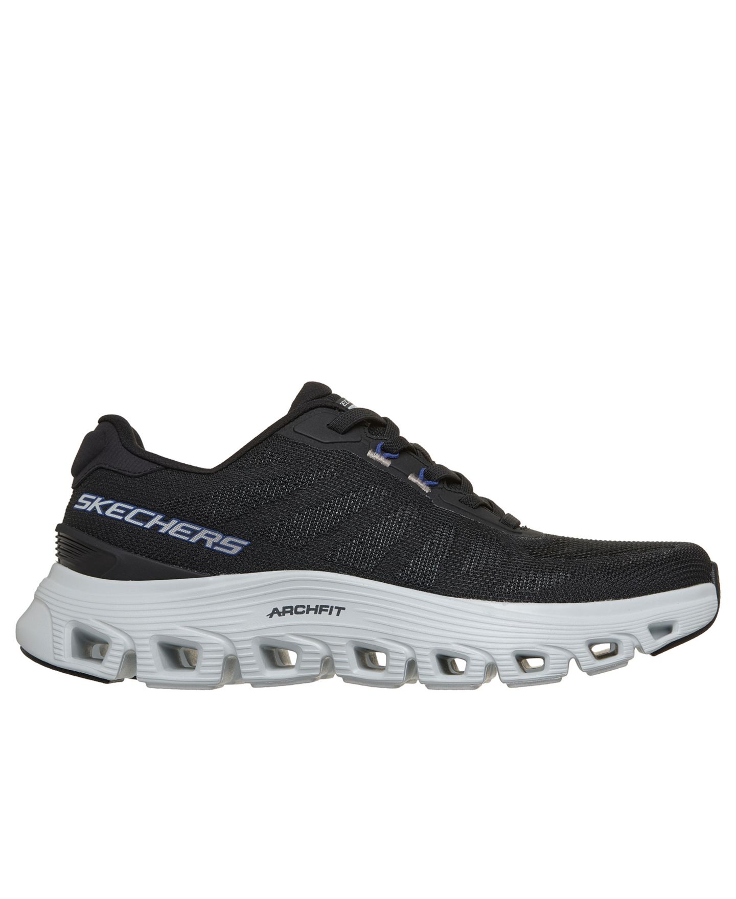 Мужские кроссовки Skechers Arch Fit Glide-Step Wave - Bremet Arch Support Casual, цвет: Чёрный / Серый — фото 2