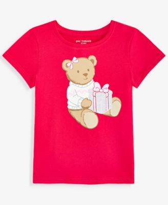 Toddler Girls' 12M-5T Holiday Bear Graphic T-Shirt