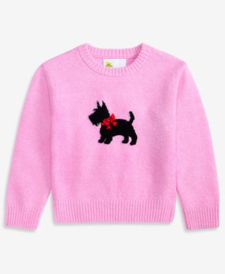 Toddler Girls' 12M-5T Scottie Dog Long-Sleeve Sweater