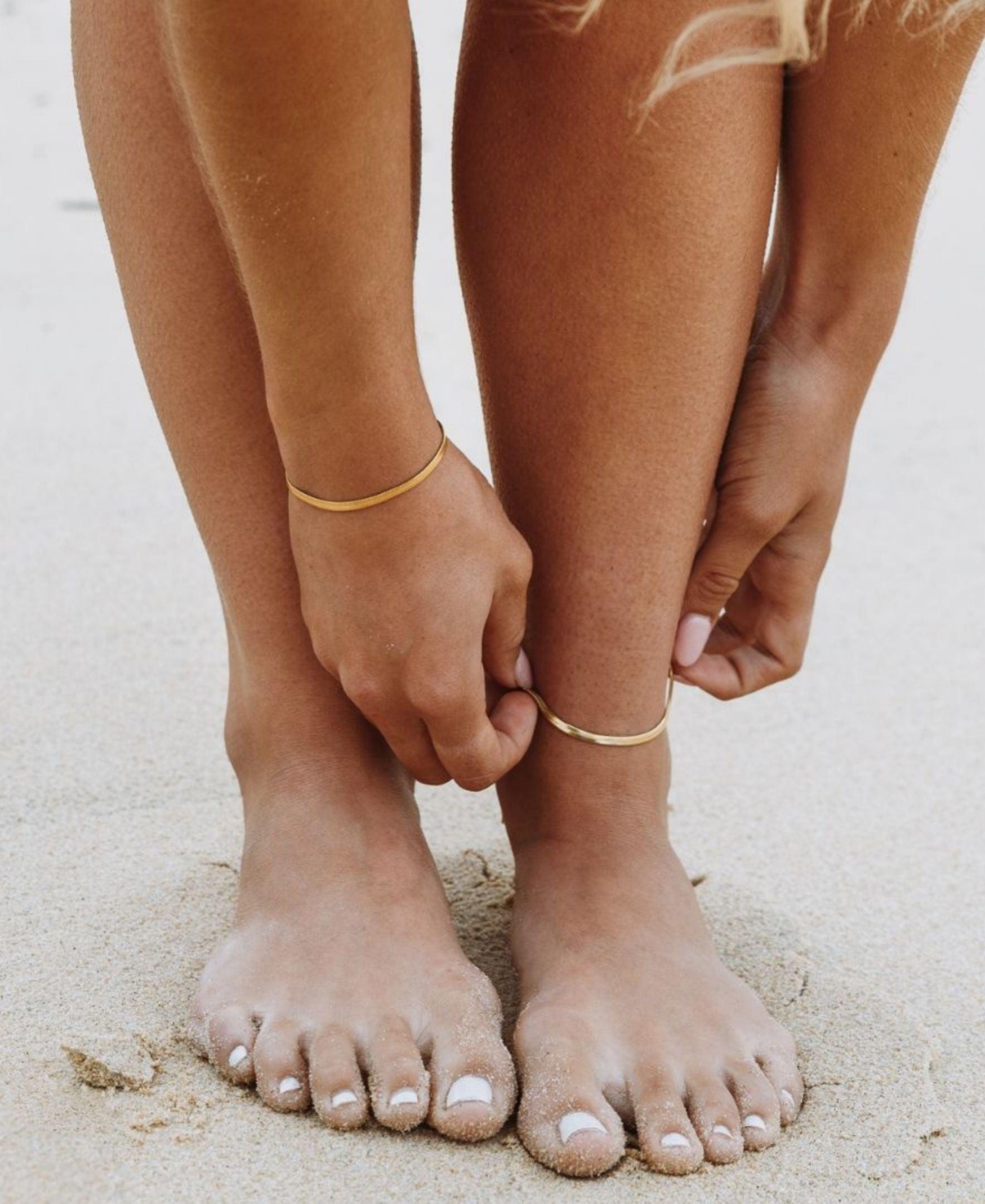 Atolea Adjustable Herringbone Anklet