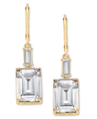 Cubic Zirconia Double Drop Earrings