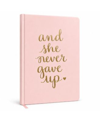 Hardcover Journal Lay Flat Binding Lined Pages Embossed Quote Satin Bookmark