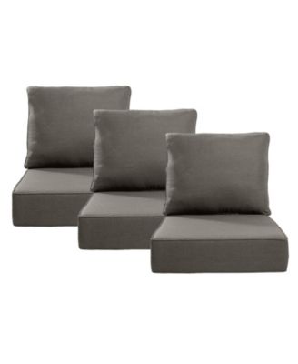 24"x24"x6" Patio Thick Cushions and Pillows Set - Deep Seat Indoor/Outdoor Water and Fade Resistant