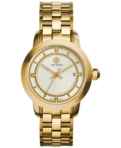 Tory Burch Women's Swiss Classic Gold-Tone Bracelet Watch 37mm TRB1003