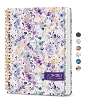 Academic Planner Weekly Monthly Calendar Spiral Bound With Tabs Pockets For Students Teachers Professionals