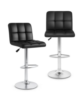 Modern Bat Stools Set of 2 with Back and Heavy-duty Metal Base and Footrest