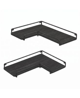 Floating Shelves, Set of 2 Corner Shelves, L-Shaped Wall Shelf, Modern