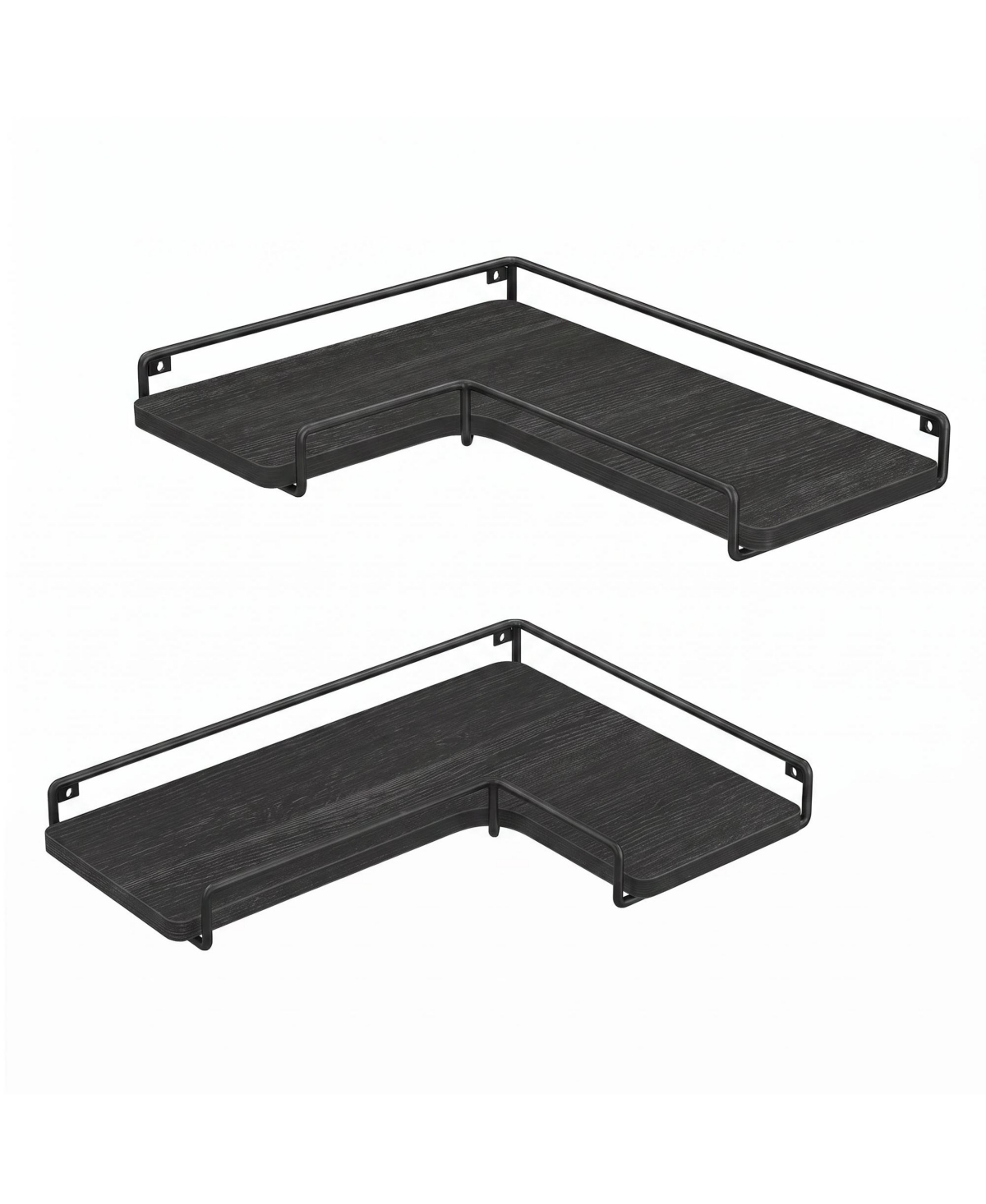 SongmicsHome Floating Shelves, Set of 2 Corner L-Shaped Wall Shelf, Modern