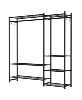 Portable Closet Wardrobe, Heavy-Duty Metal Freestanding Closet System with 7 Shelves, 49.1 x 11.8 x 61.9 Inches