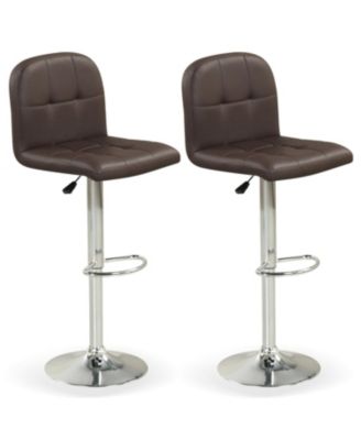 Swivel Bar Stools Set of 2 with Footrests and Metal Base
