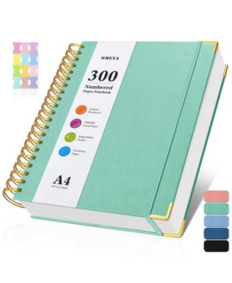 Spiral Notebook 8.5x11 300 Numbered Pages Lined College Ruled Hardcover Leather Journal