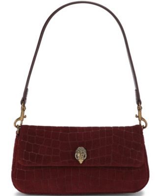 Small Pickle Embossed Suede Shoulder Bag