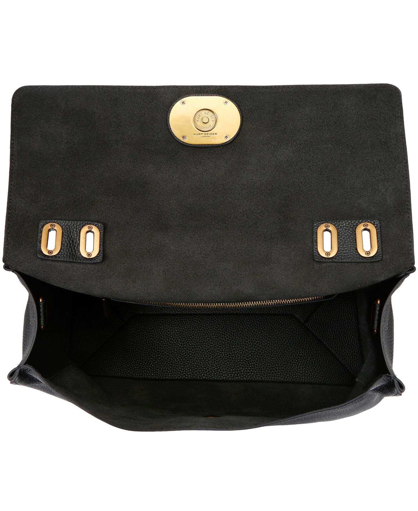 Женская сумка Kurt Geiger London Chelsea Large Slouch Flap Leather Shoulder, цвет: Чёрный — фото 4
